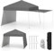COSTWAY Carpa Plegable 4,3x2,8m, Pop-up, 2 Paredes Laterales Convertibles en Toldo, Cenador para Jardin, Bolsa, Altura Ajustable, Pergola Pabellón Gazebo Plegable Jardin Fiesta Exterior (Gris)