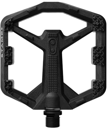 Crankbrothers Stamp 0 Flat-Pedale für MTB- und BMX-Fahrräder, Leichter Composite-Körper, verbesserter Grip mit 12 Pins, Schwarz, S