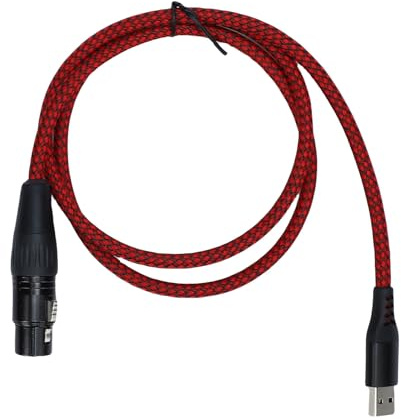 ciciglow XLR to USB Cable, Female Mic Link Converter, HiFi Sound With Digital to Analog Conversion Chip for Microphone Recording Karaoke Sing Speaker Mixing Console (1m)