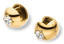 Purelei Resonance Glow Ohrringe – Trendige Kugel-Creolen mit weißem Zirkonia – Edelstahl (Gold 14K vergoldet/Silber/Roségold 18K) – 15,5 mm Statement-Ohrringe für Damen (Gold)