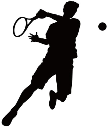 CATIEBYE Schwarzes Tennis Wandtattoo für Kinderzimmer Jungenzimmer mit Pvc Material Selbstklebend Rückstandsfrei Abnehmbar zur Dekoration im Schlafzimmer