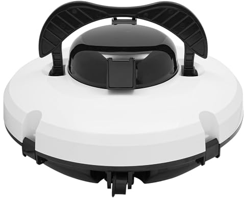 Robot Écumeur de Piscine, Aspirateur Robot de Piscine sans Fil avec Stationnement Automatique et 120 Minutes d’Autonomie, Robot Nettoyeur de Piscine pour Piscines Hors Sol/Enterrées à Fond Plat