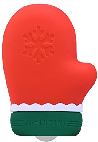 Teruyol Feet Warmer Microwave Heating Silicone Hot Water Bottle Bag Mini Christmas Hat Glove Hot Cold Pack Comfortable Bag Suitable for Women Girls, Red Glove