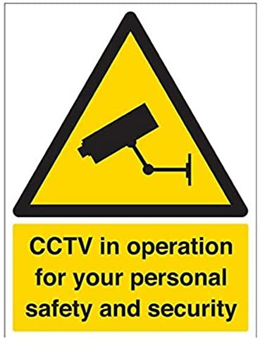 V Safety Security Notice, CCTV In Operation For Your Own Personal Safety And Security Sign - 300mm x 400mm - 1mm Rigid Plastic
