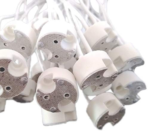 20 Stück G8 Sockel Porzellan Halogen Sockel G8 LED Leuchtmittel Keramik Fassung mit 15,2 cm Leitungen Drahtverbinder für Nachrüstung Halogen Leuchtmittel