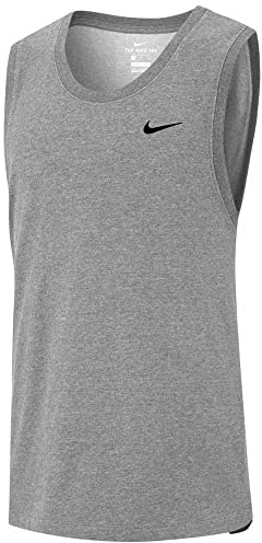 Nike Herren Tank Top M NK Dry Tank DFC SOLID, dk Grey Heather/(Black), L-T, AR6069
