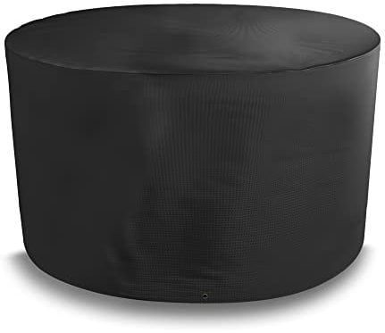 Bosmere All-Weather Round Patio Set Cover 4/6 Seat, 100% Waterproof, UV Protected, Heavy Duty 600D Oxford Fabric, D188 H90cm A520XLC, Black