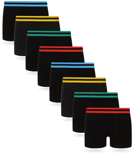 FM London Lot de 8 Boxer Enfant - Boxers Confortables pour Enfants dans Une variété de Couleurs