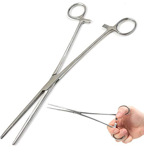 Panther Surgical Stainless Steel 4'' 6'' 8'' 10'' 12'' Straight or Curved Unhooking Pliers Line Cutters Sea Fly Carp Fishing Forceps (Straight, 10'')