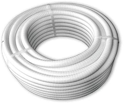 Couronne 25m Tuyau Blanc Piscine PVC Pression Souple Semi-Rigide à coller diamètre 50mm⌀ extérieur