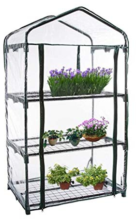Serre de Jardin, Serres Potager avec bâche en PVC Fermeture à glissièr Housse De Serre Imperméable Plantez des Herbes ou des Fleurs,120x69x49cm