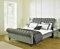 Silverline Beds Sleigh bed Scroll bed frame Upholstered chesterfield (Grey Plush, 5ft Kingsize)