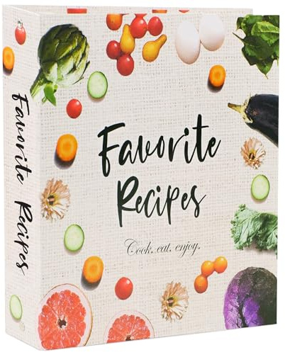 Rezeptbuch, 21,6 x 28,9 cm, 3-Ring-DIY-Kochbuch-Binder-Set, 16 Trennblätter & 50 Hüllen & 32 Etiketten, Rezeptbücher, Rezept-Organizer-Binder-Set, Rezeptbuch mit Kunststoffhüllen, Rezeptbuch (Gemüse)