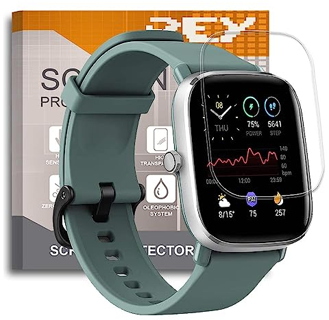 REY 6X Protector de Pantalla para AMAZFIT GTS 2 Mini - BIP U Pro - BIP U, Premium (Pack 6)