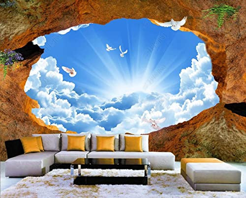 Fototapete Himmel Mit Weißen Wolken Foto Tapete 3D Effekt Vliestapete Wanddeko Wandbilder Tapeten