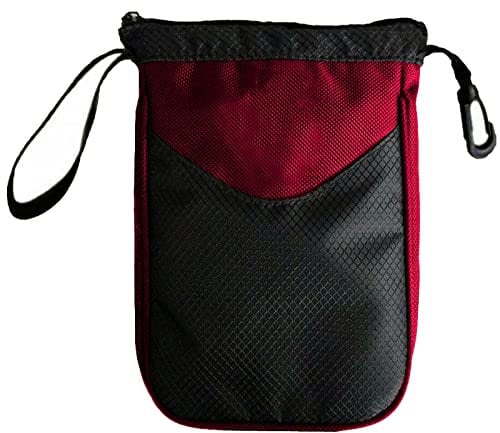 3b Pro Golf Tee Pouch Bags Valuables Clips Inner Zipper Bag Hold 10 Balls Gifts 1 Pcs (Red)