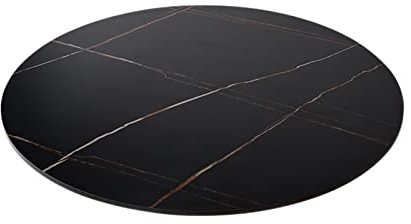 Textura de mármol, Plato Giratorio de Pizarra en Negro/Negro, Gran Mesa de Comedor Redonda Bandeja giratoria Susan (Color : Black, Size : 70CM/27.6)