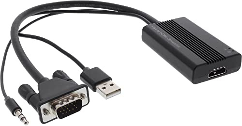 InLine® Konverter VGA+Audio zu HDMI, Eingang VGA und Klinke Audio Stereo, Ausgang HDMI, inkl. USB Stromversorgung