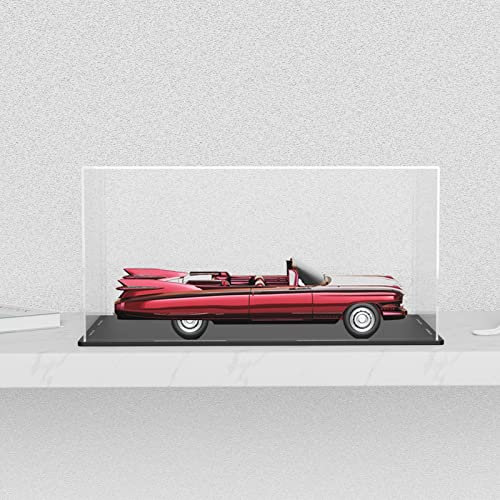 HOPEME Display Case 10x5x5 Inch, Acrylic Display Box for Collectibles, Dustproof Acrylic Display Case with Lid and Matt Black Base for Models and Action Figures