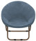 GAMUKAI Stretchy Velvet Saucer Chair Slipcover,Removable Round Velvet Moon Chair Cover Furniture Protector for Living Room (Stone Blue, Large)