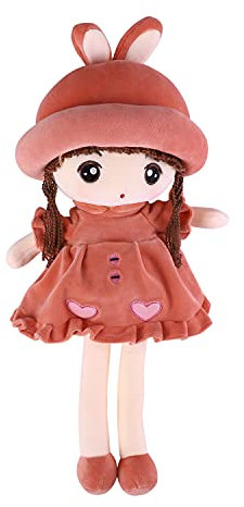 Stoffpuppe für Mädchen, aus weichem Plüsch, 50 cm, Puppe, Begleiter, Baby, mit Hut und Rock, Puppe, Mini-Prinzessin, Dekoration für Zuhause, Geburtstage, Weihnachten