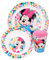 Microwave Safe 3pcs Cartoon Character Dinner Tableware Set Plate, Bowl & Cup, BPA Free re-usable Plastic (Minnie)