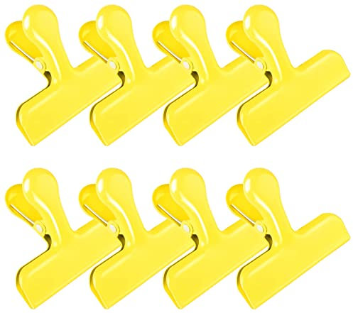 Artcut 8 Pack Bulldog Clips, Binder Clips, Metal Clips Organizing Bills, Files, Photos, Calendars, Drawing Board, Clips Clamps, Bulldog Clips Large Heavy Duty Home & Office Use, Large Clips, Yellow