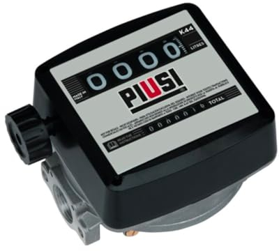 Piusi Mechanischer Durchflusszähler 4 Ziffern für Kraftstoff und Schmierstoffe, Durchflussrate bis zu 120 l/min, 1 BSP-Anschluss, einstellbar in 4 Flussrichtungen, Links/Rechts Fluss | K44 000563000