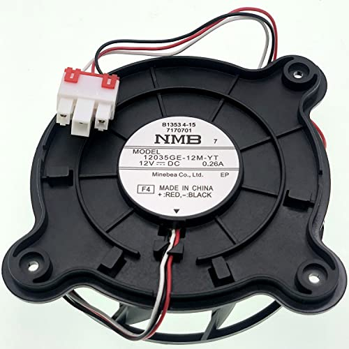 12035GE-12M-YT Kühlschrank-Lüftermotor kompatibel mit Samsung Haier Kühlschrank, 3-Draht-Kühlschrank-Verdampfermotor DC 12 V 0,26 A 100 x 100 mm