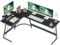 CubiCubi Eckschreibtisch Studie 170 x 120 cm, Stabil Schreibtisch l Form für Büro, Computertisch Mit Monitorständer und Schubladen, Platzsparend, Einfach zu Montieren Eck Tisch, Schwarz