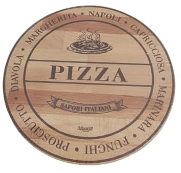 Tagliere rustico in faggio tondo da 30 cm, Pizza