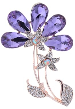 Holibanna Broche Fleur Cristal Rhinestone Pour Femmes Et Filles Accessoire Élégant Pour Événements Et Célébrations