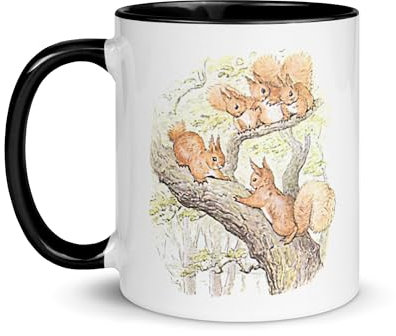 Tasse Pierre Lapin Bétrix Potter Madame Piquedru Blanchisseuse Petitgris Écureuil Noisette Mug Thé Café Enfant Illustration Dessin Pâques Cadeau Fantaisie Nature Animaux (Noisette l'Écureuil)