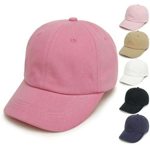 QIYIENDIAN Kleinkind Baseballmütze Baby Baseballmütze Baumwolle Kinder Mützen Jungen Mädchen Kleinkind Sonne Hut Baby Kappe(Pink,6-24M)