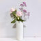 Sahallo Keramik Vase 20 cm weiße Vase Gestreift Deko modern für Pampasgras Blumen als Tischdekoration Geschenke für Event Hause Wohnzimmer Esstisch Bauernhaus Büro (weiß)