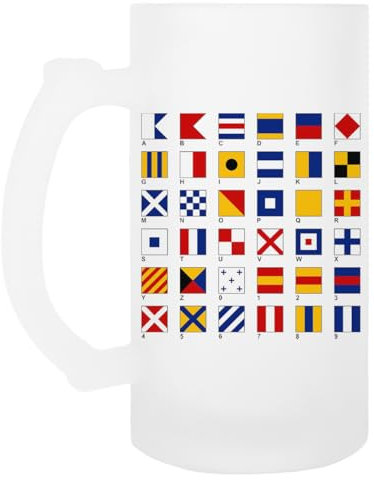 Pinitotee Bandiere Nautiche Boccale Con Manico In Vetro Da Birra