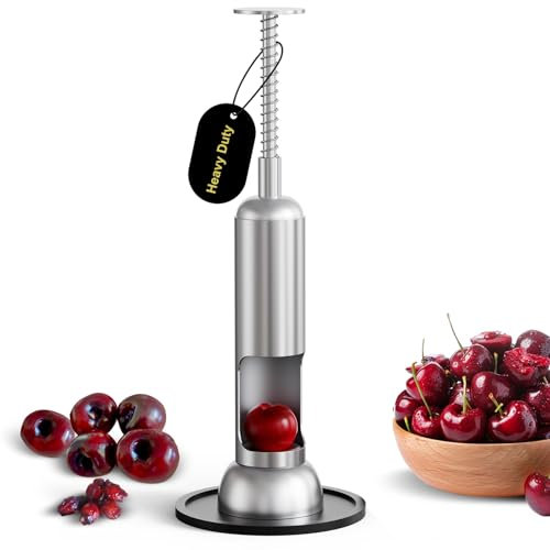 Zattic Cherry Pitter, 304 Stainless Steel Cherry Pit Remover Tool, Heavy Duty Cherry Seed Remover, Easy to Use Cherry Corer, Time-Saving Cherry Core Remover (Press-Type)