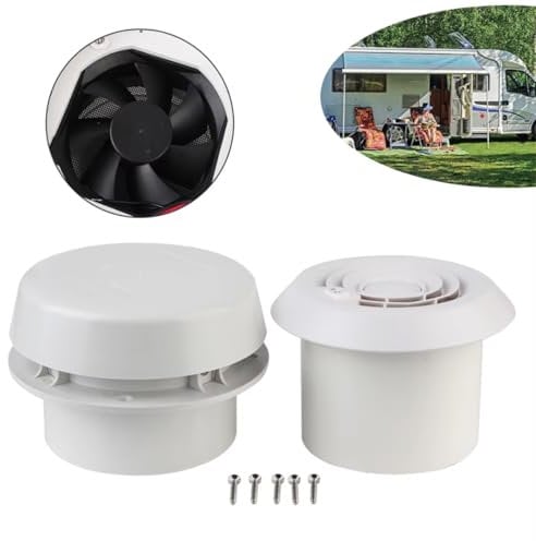12V Mushroom RV Roof Vent Ventilation Fan Waterproof Exhaust Cooling Fan Noiseless Energy-saving for Camper Van Caravan Trailer Motorhome Smoke Dome (Silent fan)