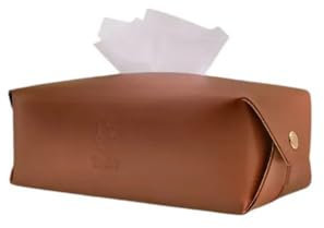 VeraPelle™ dekorative Echtleder Taschentücher Box, handgefertigt Tissue Box, Made in Italy, perfekte Taschentuchbox für Badezimmer, Küche, Büro, Praxis und Wohnzimmer (Cognac)
