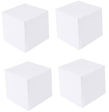 SEWACC Bloques de Espuma Poliestireno 15X15 Cm para Manualidades Modelado Moldes para Pasteles Set de 4 Base para Centros de Mesa Decoración de Eventos