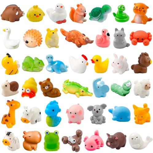 ywevyezc 42 Pcs Mini Resin Animals 42 Styles Resin Animals Figurines Bulk for Micro Fairy Party Favors Garden Hide Accessories Dollhouse Crafts Decor