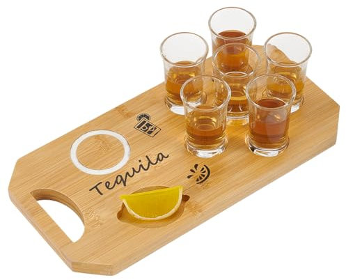 FINGERINSPIRE Tequila Shot Brett Handgefertigtes Tequila Shot Tablett Ohne Gläser Glashalter Aus Bambus In Burlywood Farbe Rechteck Schüsse Halter Wein Serviertablett Zur Aufbewahrung Mit Salzrand