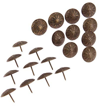 Türnägel, Polsternägel und Nägel, Reißzwecken, 20 Stück, Polsternägel, Antik-Bronze, 19 x 15 mm, Blumenkopf-Nadel, Dekoration, Möbelbeschläge, Sofa, Schmuckkästchen, Tür üblich