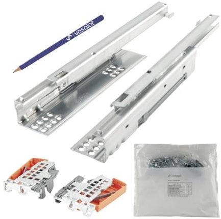 Blum Tandem Teilauszug Set, Schubladenauszug 300mm Blumotion mit praktischer Blum Kupplung, Schubladenführung Tragkraft 30kg - 1 Paar Schubladenschienen mit Kupplung