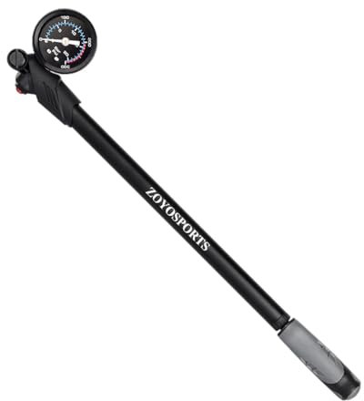 Shock Pump – Compact Fork Air Compressor, 300 PSI Bike Suspension Tool with Dials Indicator | Universals Inflator with Release Valve for Offs-Road Riding, Biking Trips, Mountain Trail Maintenance