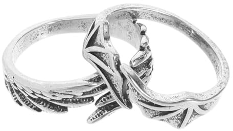 Garneck 2 Stück Verstellbarer Bat Wing Ring Vintage Offener Ring für Dekoration Hochwertiger Kupferring Flexibel und für und Alltag