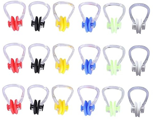 TOYANDONA 4 Ensembles Pince Nez De Natation Étanches Silicone Souple De Nez pour Nageurs Couleurs Mélangées 20 Pièces * 4