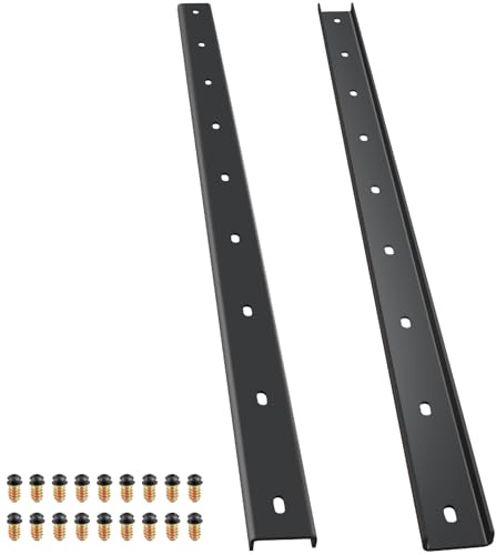 Sanbege C-K-Stahlstütze mit Schrauben, 91,4 cm lang x 1,27 cm Bein, versteckte Metallhalterungen für Tischplatten, Plattenmöbel, Holzbearbeitung (schwarz), 2 Stück