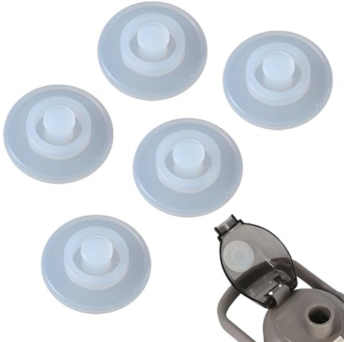 Silicone Leak-Proof Stoppers - 5pcs Universal Water Bottle Lids Replacement, Cup Accessories for Tumbler, Plastic Bottles, Belly Bottle & Most Drinkware, No Spill Seal Plug
