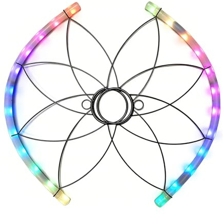 Vibrant LED Flow Fans - Multicolor Pattern - Flow Rave Toy, for Dancing,Parties,Light Shows, Music Festival - Synced Group Entertainment Prop
